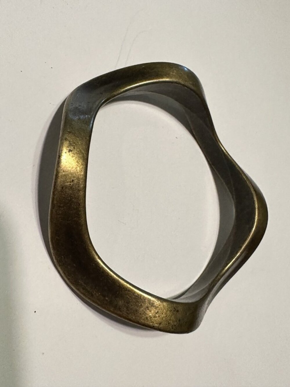 Brass Gold Tone  Wavy Bangle Bracelet Boho Glamor Art Retro - Picture 3 of 5